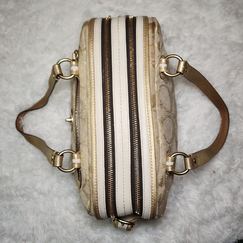 Coach Poppy Signature Bonnie Double Zip Top Handle Satchel - Picture 6 of 12